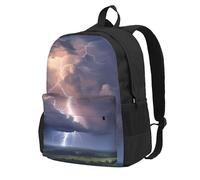 ADAhgu Mochila de gran capacidad con estampado de paisaje de trueno, resistente al agua, para senderismo, escapadas de fin de semana al aire libre
