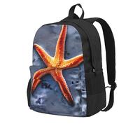 ADAhgu Mochila de playa con estampado de estrellas de mar de gran capacidad, resistente al agua, para senderismo, escapadas de fin de semana al aire libre