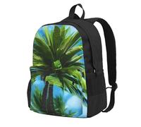 ADAhgu Mochila de verano con estampado de palmeras de gran capacidad, resistente al agua, para senderismo, escapadas de fin de semana al aire libre