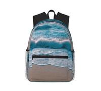 ADAhgu Mochila informal ligera y cómoda con estampado de arena marina transparente, unisex, para viajes, senderismo, uso diario, deportes