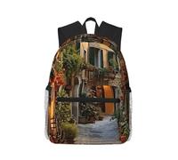 ADAhgu Mochila italiana con estampado de calle vieja, ligera, cómoda, casual, unisex, para viajes, senderismo, uso diario y deportes