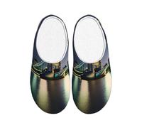 ADAhgu Night London Tower Bridge - Pantuflas de TPR para adultos, lavables para hombres y mujeres, transpirables y acogedoras, zapatos de invierno