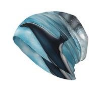 ADAhgu Ocean Dolphin Looking at You - Gorro de invierno para hombre y mujer, suave, holgado, cómodo, cálido, casual, color negro