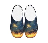 ADAhgu Pantuflas de invierno lavables para hombres y mujeres, transpirables, acogedoras, con estampado que brillan en la oscuridad