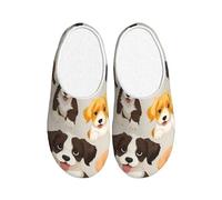 ADAhgu Pantuflas de invierno lavables para hombres y mujeres, transpirables y acogedoras, con estampado de raza de perro