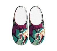 ADAhgu Pantuflas de TPR con estampado de caballos para adultos, lavables para hombres y mujeres, transpirables y acogedoras, zapatos de invierno