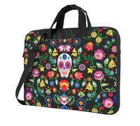 ADAhgu Sugar Horror Skull and Flowers Print - Bolsa protectora para laptop, ligera y versátil para el trabajo y viajes, Black, 13 inch