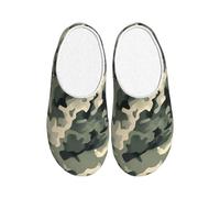 ADAhgu Zapatillas de invierno con estampado de camuflaje digital militar para adultos, lavables para hombres y mujeres, transpirables y acogedoras
