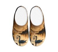 ADAhgu Zapatillas de invierno con estampado de patos salvajes voladores para adultos, lavables para hombres y mujeres, transpirables y acogedoras