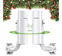 AdaLov CPE366 Puente Inalámbrico Exterior Gigabit 5.8GHz, Wireless Bridge Punto a Punto/Multipunto con Soporte, Plug and Play, Extensión de Red para CCTV/Cámaras/Jardín/Garaje/Taller, Impermeable, PoE