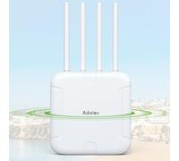 Adalov Punto de acceso WiFi 6 para exteriores, 5378 Mbps AP inalámbrico de doble banda, extensor WiFi de largo alcance de 500 m, soporta malla/AP/repetidor, hasta 128 dispositivos, impermeable IP67,