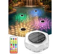 AdalyRoma Luz Solar Piscina Flotantes, RGB Cambio de Color
