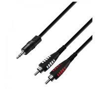 Adam Hall Cables 3 STAR YWCC 0300 - Cable de Audio de Minijack 3,5 mm estéreo a 2 RCA macho 3 m