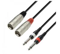 Adam Hall 3 STAR Twin XLR (M) to Unbalanced Twin TS Jack Cable 6m