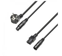Adam Hall 3 STAR XLR (M) and IEC to Schuko Hybrid Cable 10m