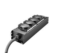 Adam Hall Accessories PRO PORT 4 CEE - Base de enchufes Schuko 4 x IP54 CEE, conexión de entrada 16 A, conexión de salida negra y amarilla