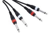 Adam Hall - Cable de audio (1 m, 2 conectores mono de 6,3 mm a 2 conectores mono de 6,3 mm)