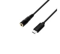 Adam Hall Cables 3 STAR B Y USB-C 0020 - Cable adaptador USB-C, minijack hembra de 3,5 mm a USB-C, negro, 0,2m