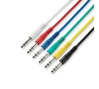Adam Hall Cables 3 STAR BVV 0090 SET - Juego de 6 cables de conexión de 6,3 mm Jack Stereo 0,90 m