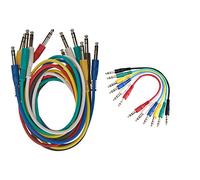 Adam Hall Cables 3 STAR BVV 0090 SET - Juego de 6 cables de conexión de 6,3 mm Jack Stereo 0,90 m & 3 STAR BVV 0030 SET - Juego de 6 cables de conexión de 6,3 mm Jack Stereo 0,30 m