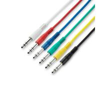 Adam Hall Cables 3 STAR BVV 0120 SET - Juego de 6 cables de conexión de 6,3 mm Jack Stereo 1,20 m