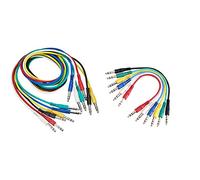 Adam Hall Cables 3 STAR BVV 0120 SET - Juego de 6 cables de conexión de 6,3 mm Jack Stereo 1,20 m & 3 STAR BVV 0030 SET - Juego de 6 cables de conexión de 6,3 mm Jack Stereo 0,30 m