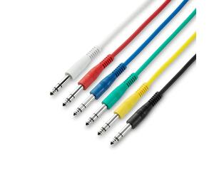 Adam Hall Cables 3 STAR BVV 0120 SET - Juego de 6 cables de conexión de 6,3 mm Jack Stereo 1,20 m