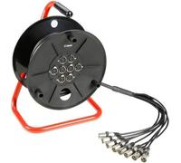 Adam Hall Cables 3 STAR CDMC 8015 - Manguera multipar 8/0 en enrollador con cajetín de escenario integrado, 15 metros
