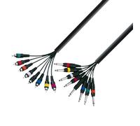 Adam Hall Cables 3 STAR L8 PC 0300 - Manguera de Cable de 8 Jacks 6,3 mm mono a 8 RCA macho 3 m