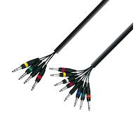 Adam Hall Cables 3 STAR L8 VP0 300 - Manguera de Cable de 4 Jacks 6,3 mm estéreo a 8 Jacks 6,3 mm mono 3 m
