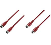 Adam Hall Cables 3 STAR MIDI 0150 RED - Cable MIDI 1,5 m rojo (Paquete de 2)