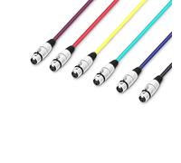 Adam Hall Cables 3 STAR MMF 0100 SET - Juego de 6 cables de micrófono Adam Hall® XLR hembra a XLR macho de 1 m
