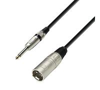 Adam Hall Cables 3 STAR MMP 0100 - Cable de Micro de XLR macho a Jack 6,3 mm mono 1 m