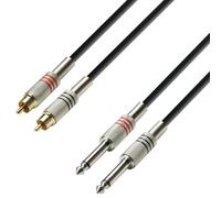 Adam Hall Cables 3 STAR TPC 0300 - Cable de Audio de 2 RCA macho a 2 Jacks 6,3 mm mono 3 m