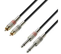 Adam Hall Cables 3 STAR TPC 0600 - Cable de Audio de 2 RCA macho a 2 Jacks 6,3 mm mono 6 m