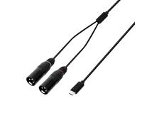 Adam Hall Cables 3 STAR Y MM USB-C 0150 - Cable en Y de audio USB-C, 2 XLR macho a USB-C, negro, 1,5m