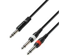 Adam Hall Cables 3 STAR YVPP 0300 - Cable de Audio de Jack 6,3 mm estéreo a 2 Jacks 6,3 mm mono 3 m