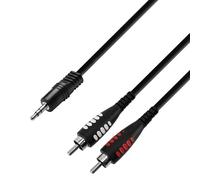 Adam Hall Cables 3 STAR YWCC 0300 - Cable de Audio de Minijack 3,5 mm estéreo a 2 RCA macho 3 m