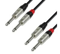 Adam Hall Cables 4 STAR TPP 0150 - Cable de Audio REAN de 2 Jacks 6,3 mm mono a 2 Jacks 6,3 mm mono 1,5 m