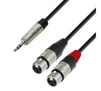 Adam Hall Cables 4 STAR YWFF 0300 - Cable de Audio REAN de Minijack 3,5 mm estéreo a 2 XLR hembra 3 m