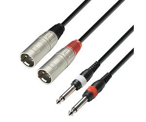 Adam Hall Cables K3 TMP - Juego de 2 conectores XLR macho a 2 conectores mono macho de 6,3 mm (6 m)