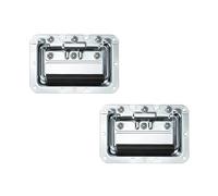 Adam Hall Hardware 34082 M2 AH - 2x Asidero retráctil de acero en bandeja de empotrar, profundidad 8 mm