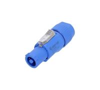 Adam Hall K4CPFIN - Conector de alimentación para cable con bloqueo, azul
