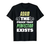 Adam La Prueba De Que La Perfección Existe Funny Adam Nombre Camiseta gráfica económica, Hombre, Negro, S