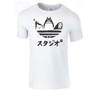 ADAM+WILLIS+DESIGNS Studio Ghibli Sports - Camiseta para Hombre, diseño de Totoro Elements Blanco Blanco L