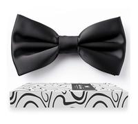 Adam Young Corbata de Moño en caja para Hombres Pre-atada y Ajustable, para Boda, Graduación, Eventos Formales, Elegante para Tu Estilo, 01 Negro, L - (adults)