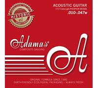 Adamas .010-.047 - Cuerdas para guitarra acústica Historic Reissue Phosphor Bronze (latón macizo, extraligeras)