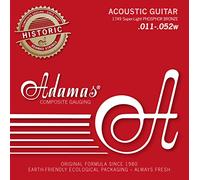 Adamas .011-.052 - Cuerdas para guitarra acústica Historic Reissue Phosphor Bronze (latón macizo, muy ligeras)