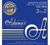 Adamas Cuerdas para Guitarra Acústica Nuova Phosphor Bronze Coated Pack Set 3 cuerdas Light .012 1818NU-3