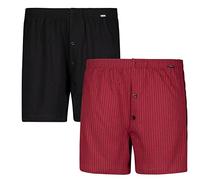 ADAMO Bóxer David en XXL Tallas, Rojo Vino/Negro Paquete Doble - Rojo, 12